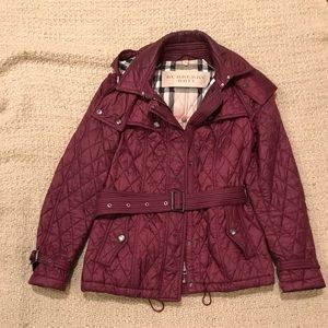 Burberry Brit Women's Quilted Jacket red claret